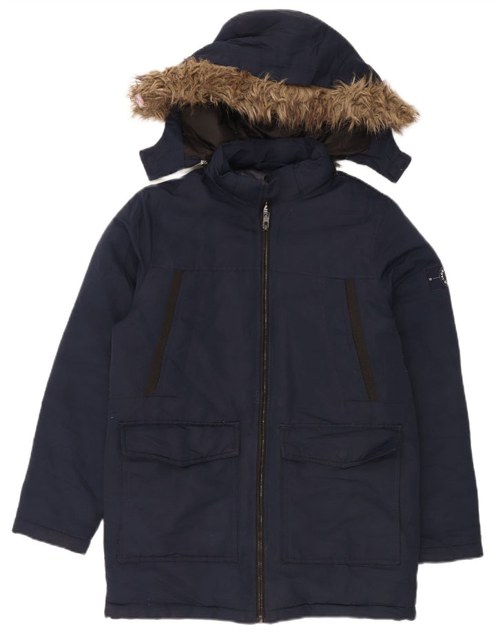 Jack & Jones Manteau matelassé à capuche garçon 13-14 ans Bleu marine Polyester