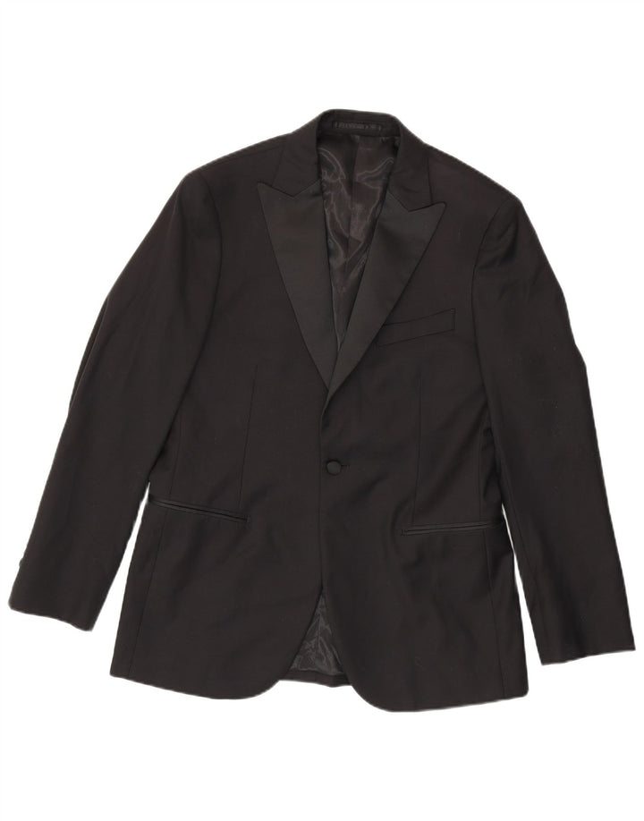 Gutteridge Veste Blazer 1 Bouton Homme IT 48 Laine Noir Moyen
