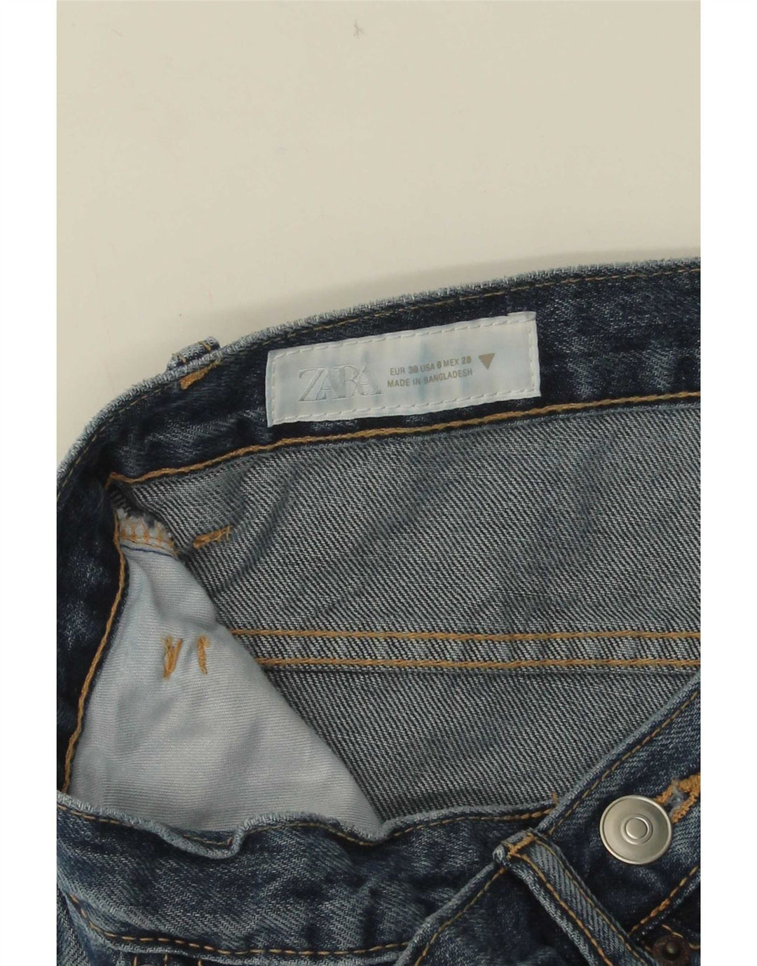Zara Jean large pour femme EU 38 Small W28 L31 Bleu