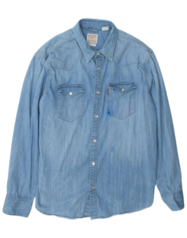 Levi's Chemise en Jean Coupe Standard Homme Bleu Large Coton