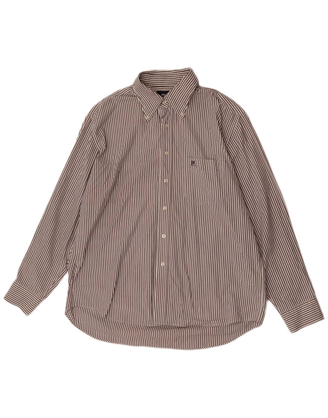 Fila Chemise homme XL en coton à fines rayures marron