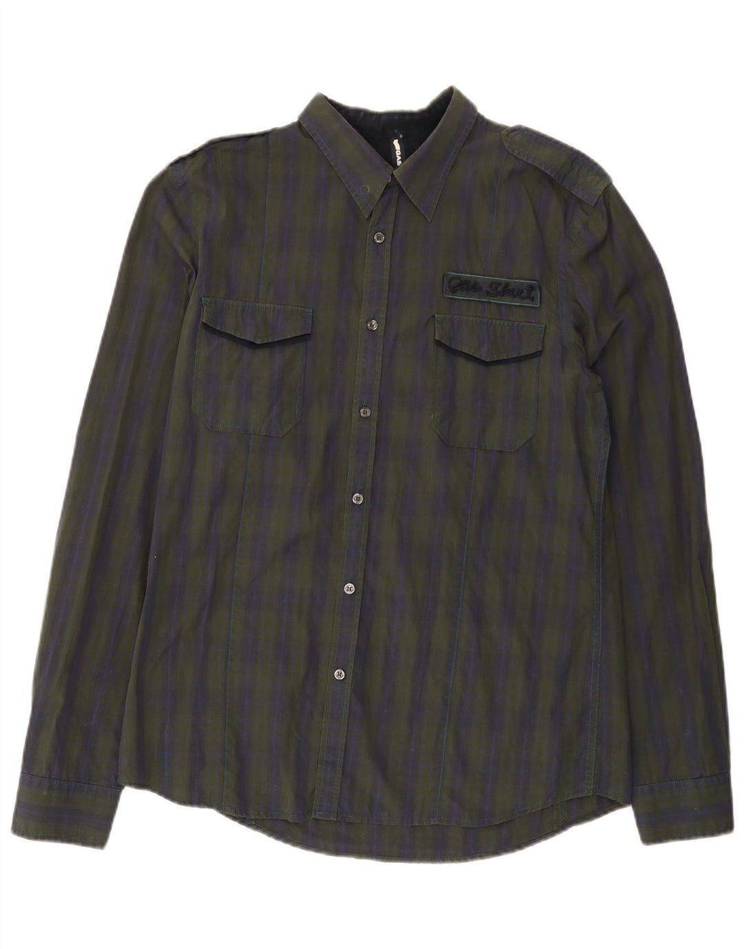 Gas Chemise Militaire Homme XL Coton à Carreaux Multicolore