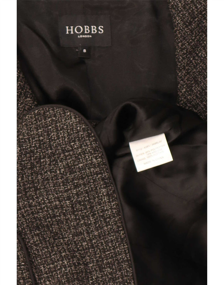 Hobbs Veste Blazer 3 Boutons Femme UK 8 Petit Gris Polyester