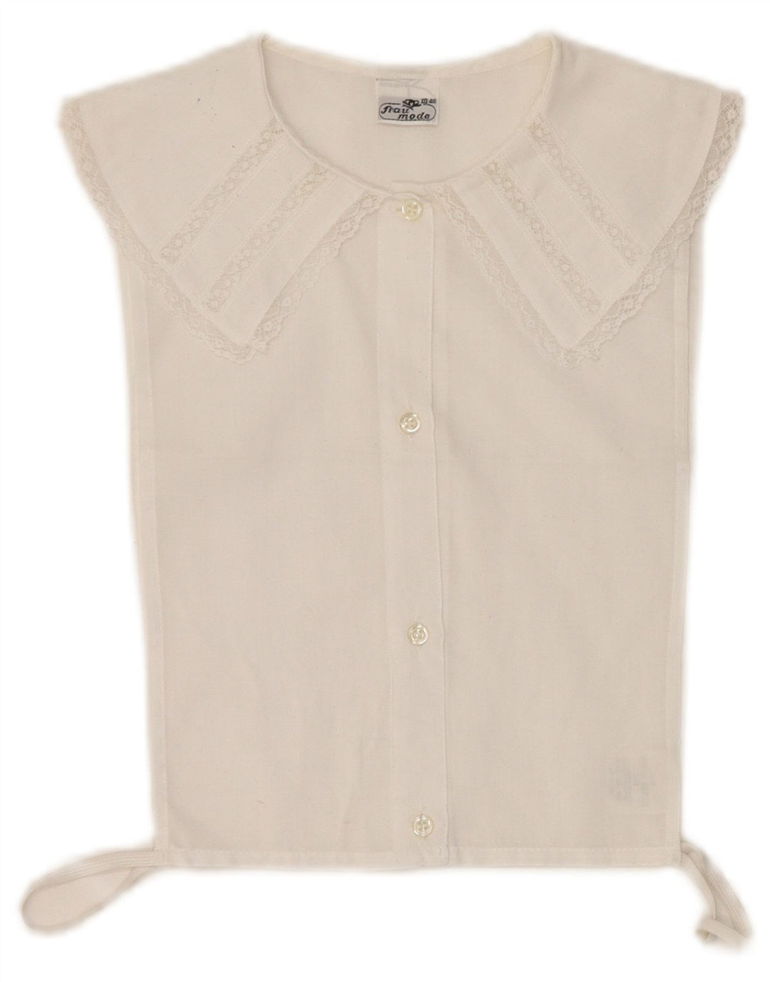 vintage Femme Chemise Sans Manches Blouse IT 46 Grand Polyester Blanc