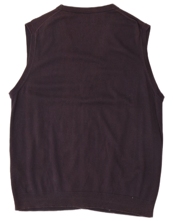 Gant Cardigan sans manches pour homme 2XL en coton bleu marine