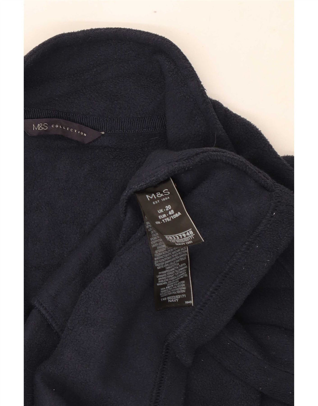 Marks & Spencer Veste polaire pour femme UK 20 2XL Bleu marine Polyester