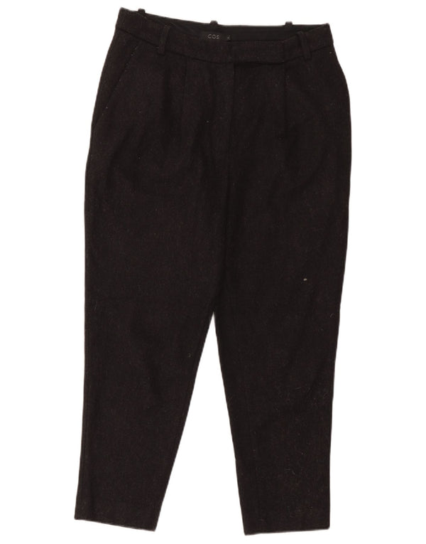 Cos Pantalon de costume court pour femme EU 36 Small W30 L25 Laine noire