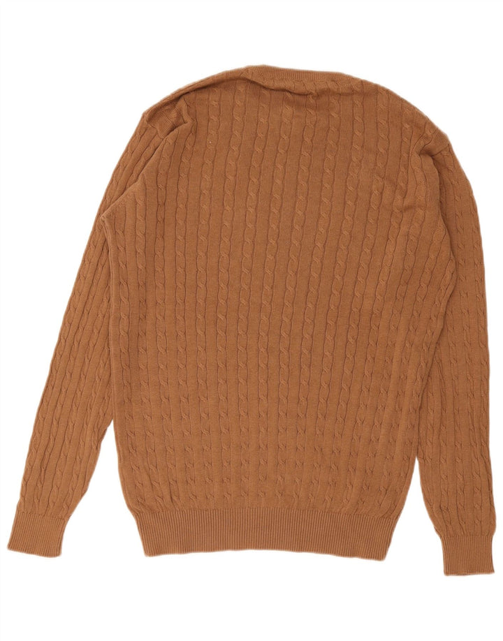 French Connection Pull Col Ras du Cou Homme Marron Moyen Coton