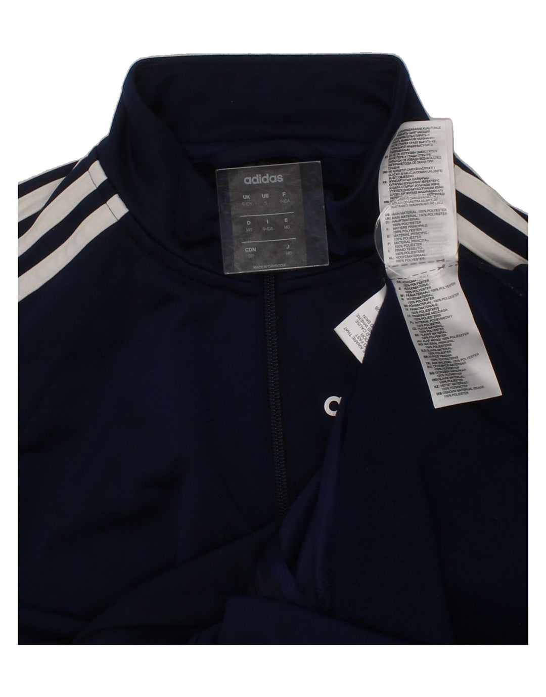 ADIDAS Boys Climalite Tracksuit Top Jacket 9-10 Years Navy Blue Polyester Vintage Adidas and Second-Hand Adidas from Messina Hembry 
