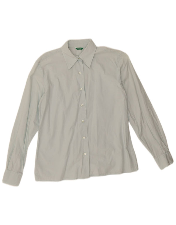Benetton Chemise Femme UK 12 Bleu Moyen