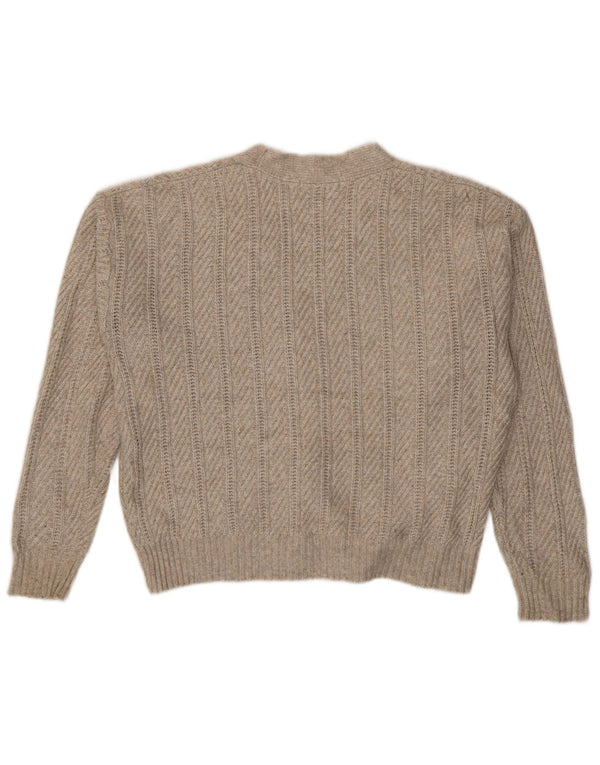 Marks & Spencer Pull cardigan court pour femme UK 14 Polyester beige moyen