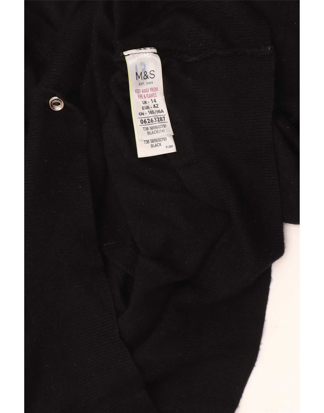 Marks & Spencer Pull Cardigan Femme UK 14 Large Viscose Noir
