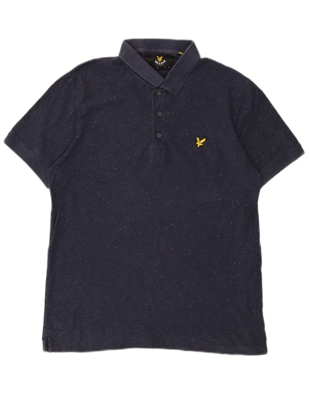 LYLE & SCOTT Polo Homme Bleu Marine Moyen Coton Moucheté
