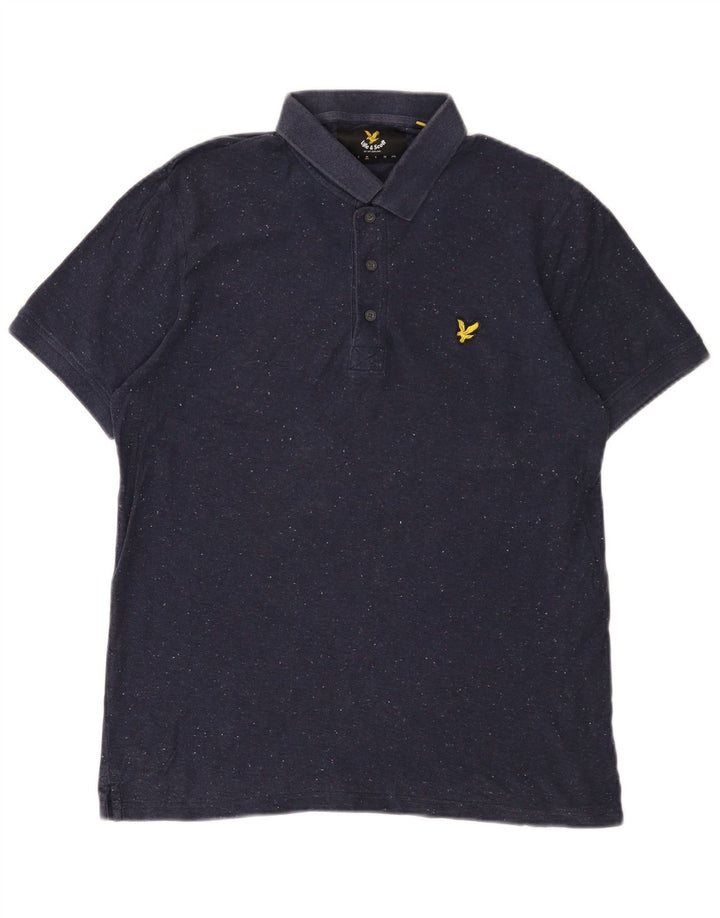 LYLE & SCOTT Polo Homme Bleu Marine Moyen Coton Moucheté