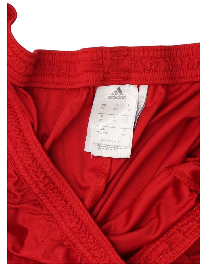 Adidas Short de sport Climalite pour homme 2XL Rouge Colorblock Polyester