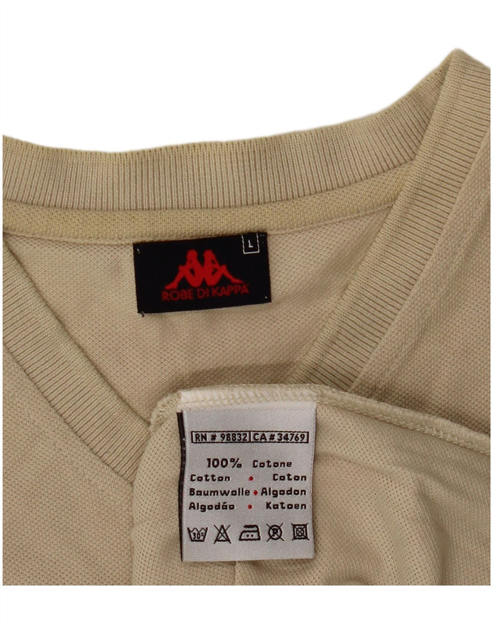 Kappa T-Shirt Homme Top Large Beige Coton