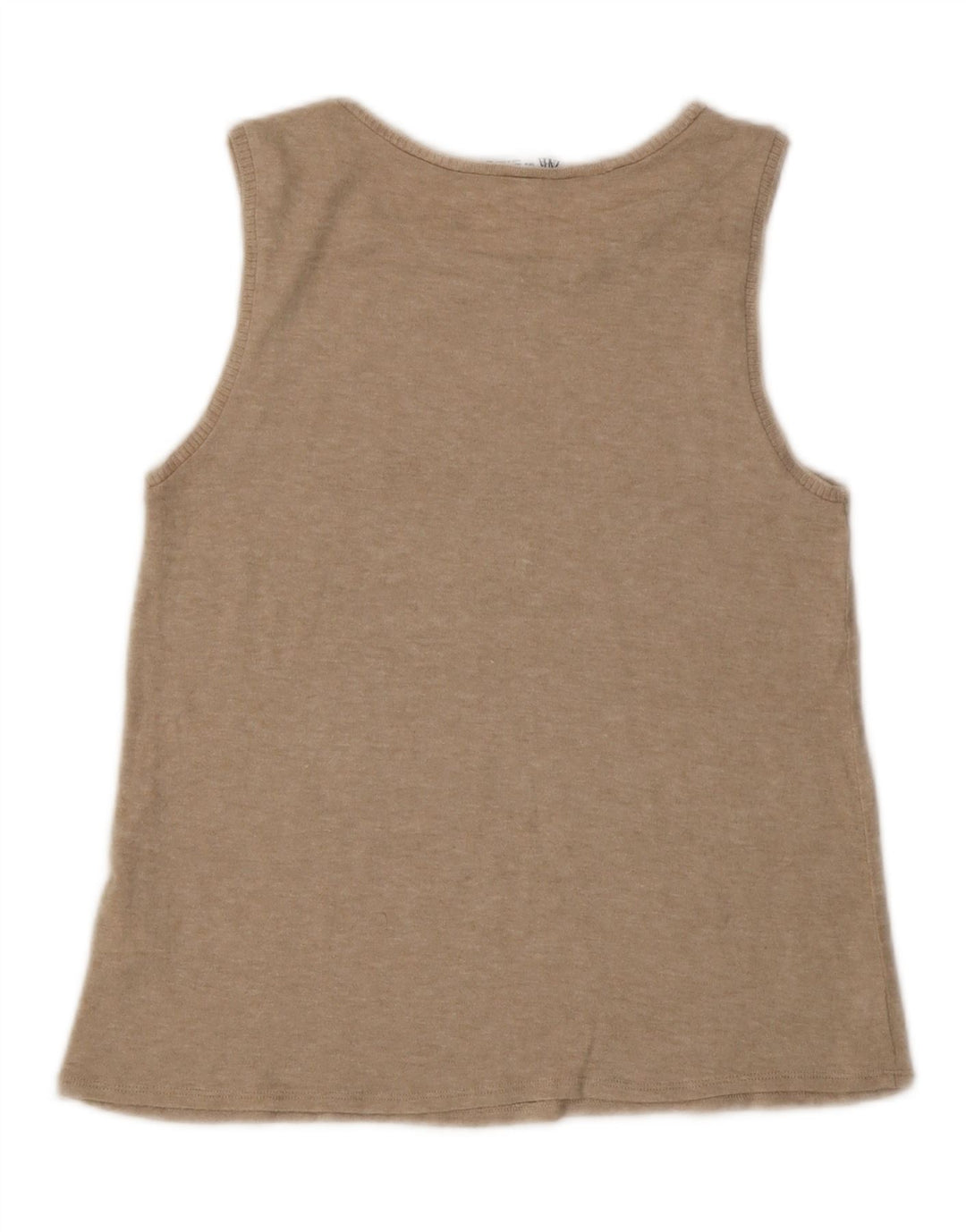 Zara Femme Débardeur UK 12 Medium Beige Moucheté Viscose