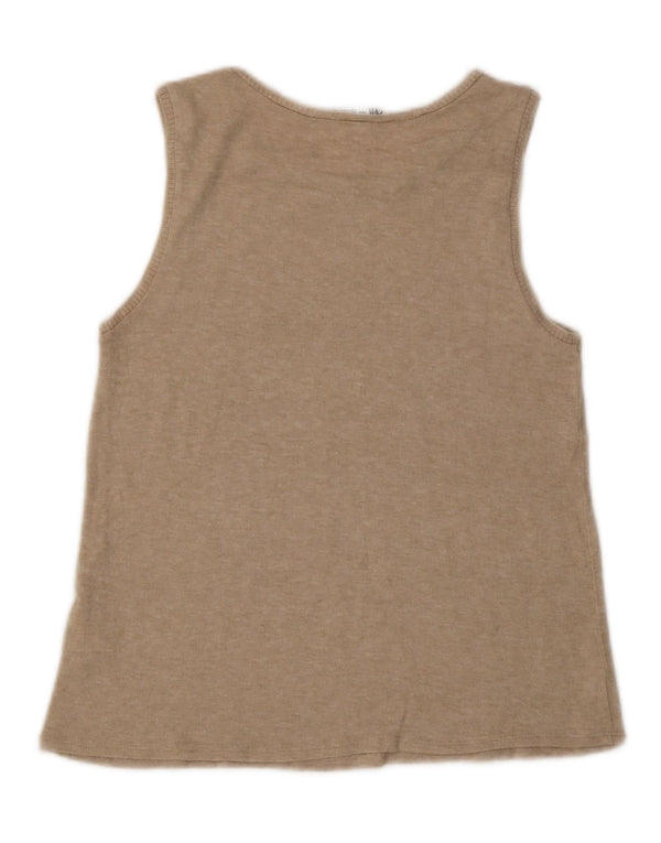Zara Femme Débardeur UK 12 Medium Beige Moucheté Viscose