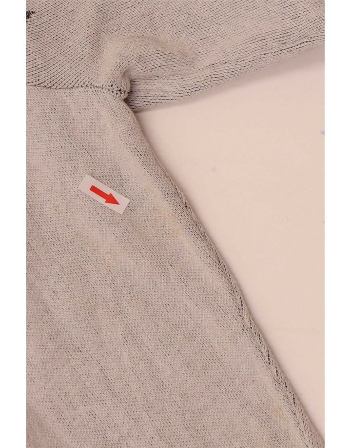 Zara Pull Graphic Boat Neck Jumper Homme Gris Moyen Coton