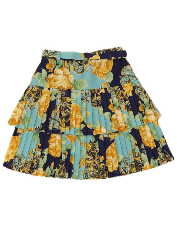 vintage Womens Knife Jupe Plissée W26 Petit Floral Multicolore