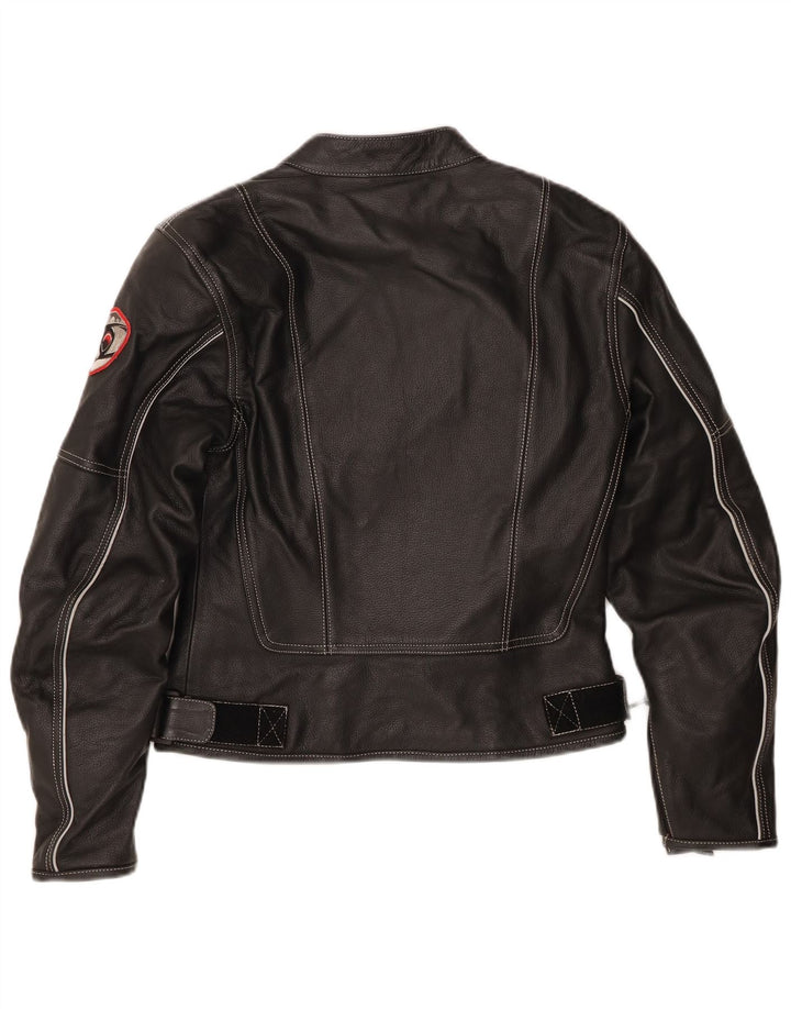 Suomy Veste en cuir Moto Racer pour femme UK 12 Cuir noir moyen