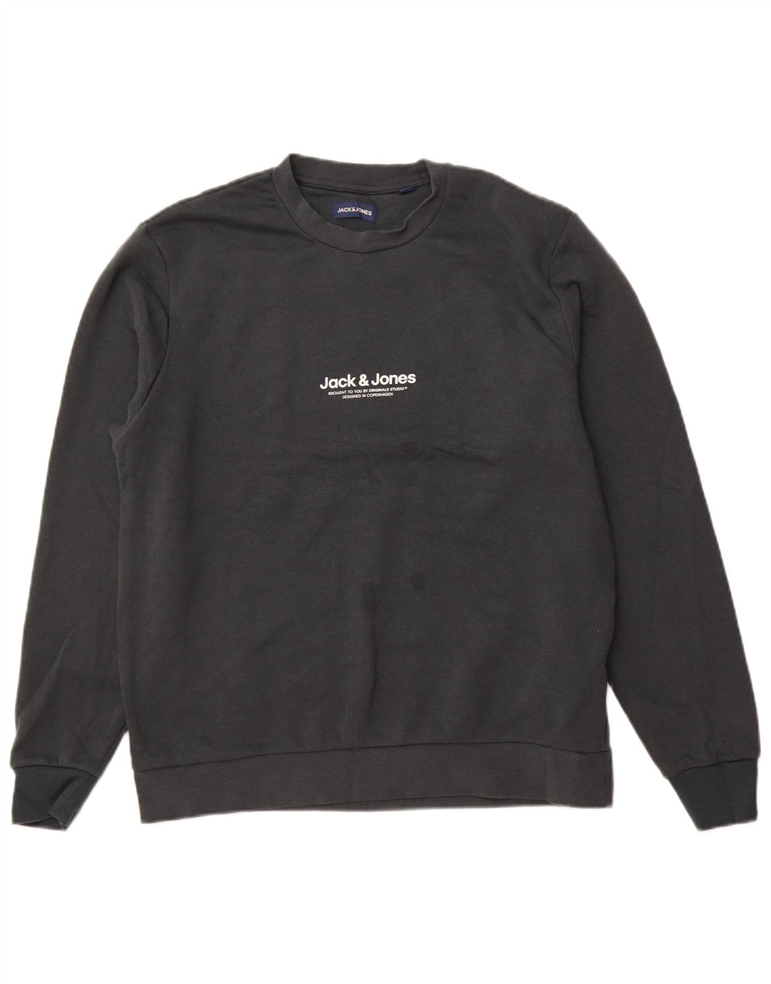JACK & JONES Sweat-Shirt Homme Gris Large Coton