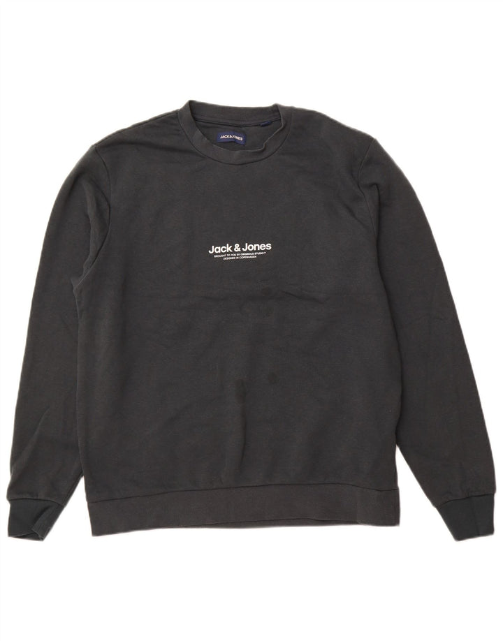 JACK & JONES Sweat-Shirt Homme Gris Large Coton