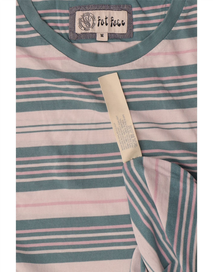 Fat Face T-Shirt Homme Bleu Moyen Rayé Coton