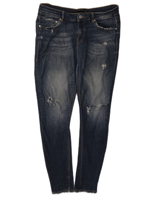 Zara Womens Trafaluc Jean skinny en détresse EU 42 Large W32 L28 Bleu marine