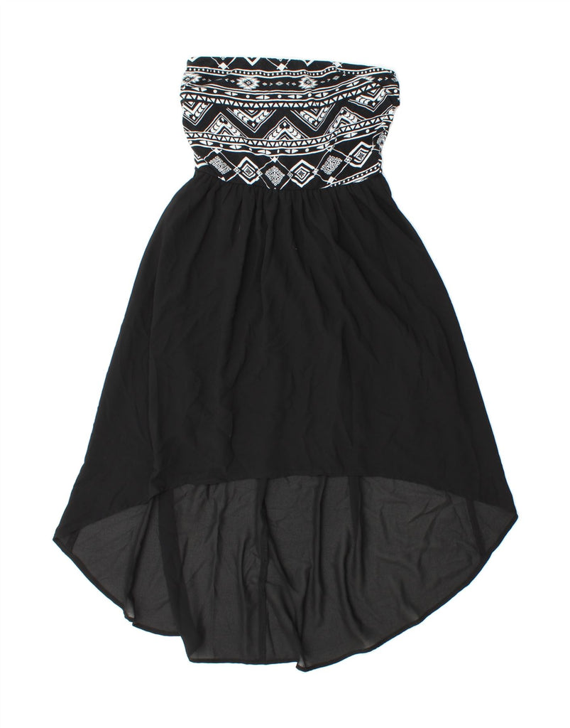 FOREVER 21 Womens Strapless Dress UK 8 Small Black Geometric Rayon Vintage Forever 21 and Second-Hand Forever 21 from Messina Hembry 