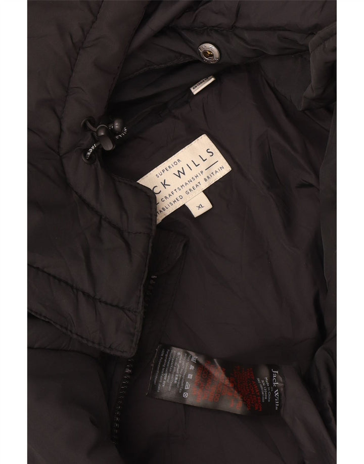 Jack Wills Veste matelassée à capuche pour homme UK 42 XL Noir Polyester