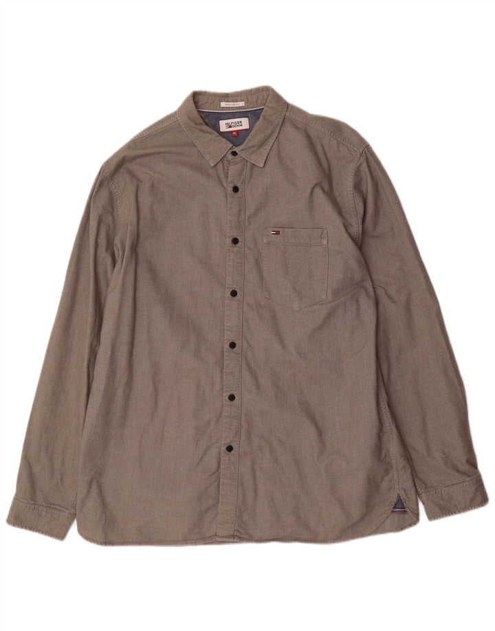 Tommy Hilfiger Chemise Regular Fit Homme Gris Coton