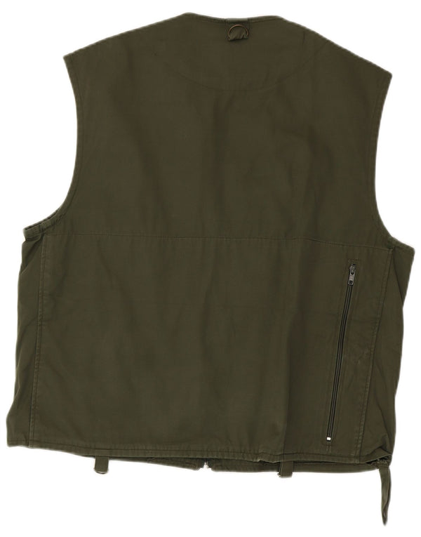 vintage Mens Utility Gilet IT 52 XL Coton Vert