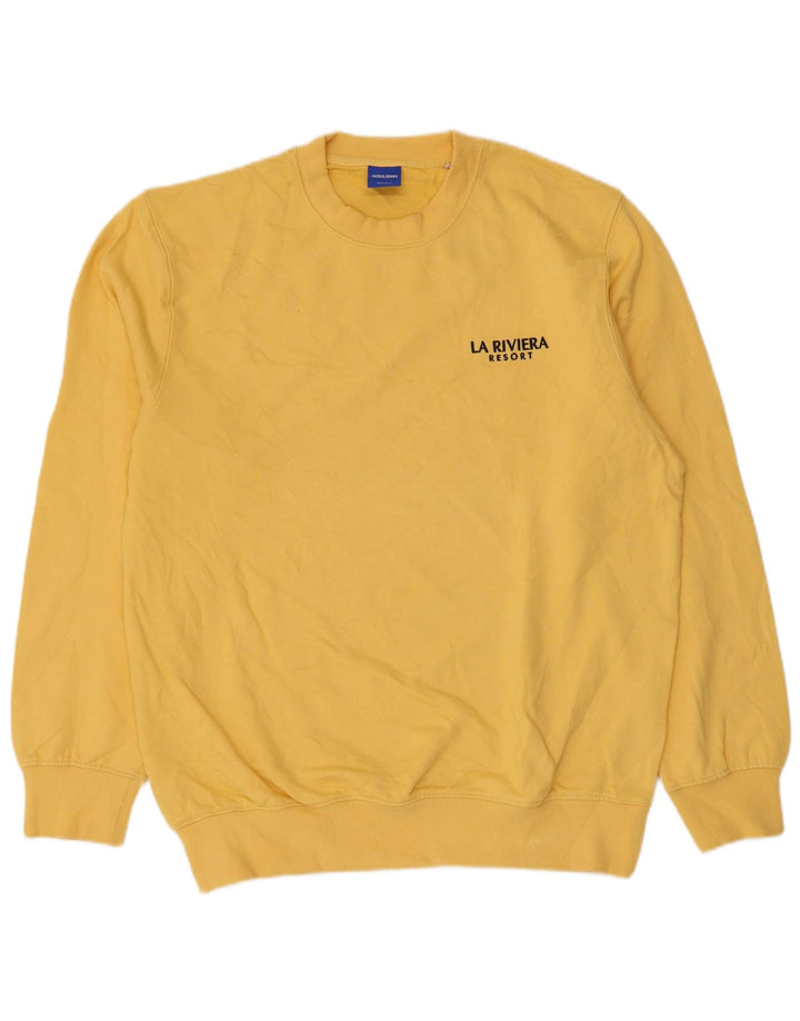 Jack & Jones Sweat-shirt graphique pour homme en coton jaune moyen