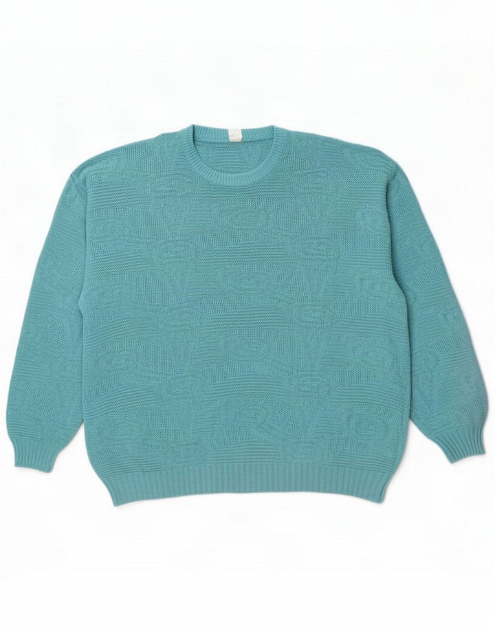Vintage Pull ras du cou pour homme IT 50 Bleu moyen