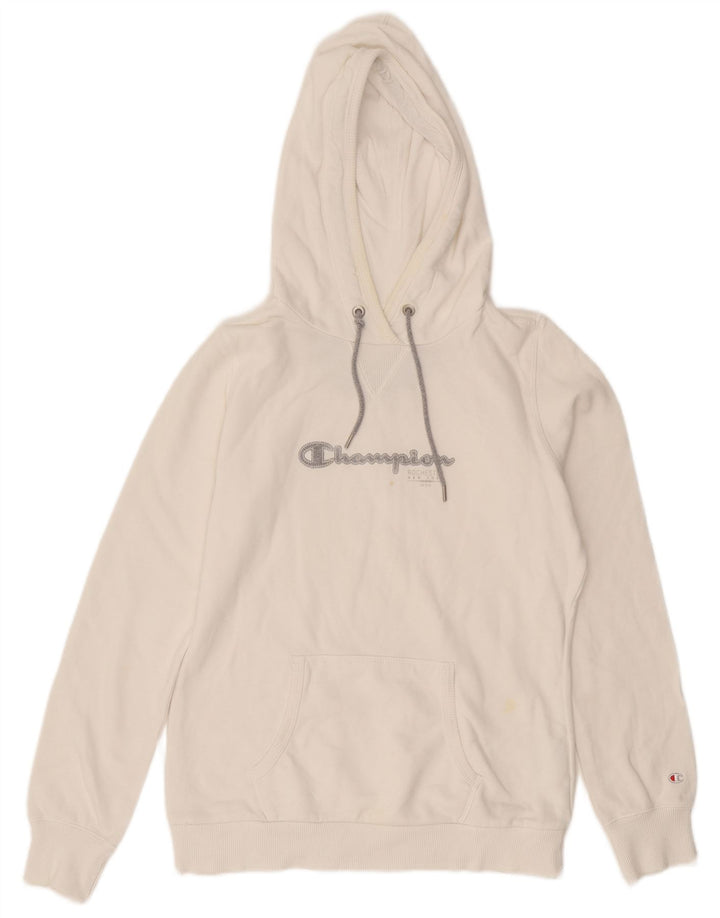 CHAMPION Pull à capuche graphique Heritage Classics pour femme UK 14 Blanc moyen