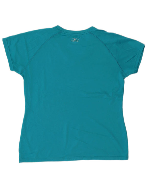 Under Armour T-shirt Heat Gear pour femme UK 16 Large Turquoise