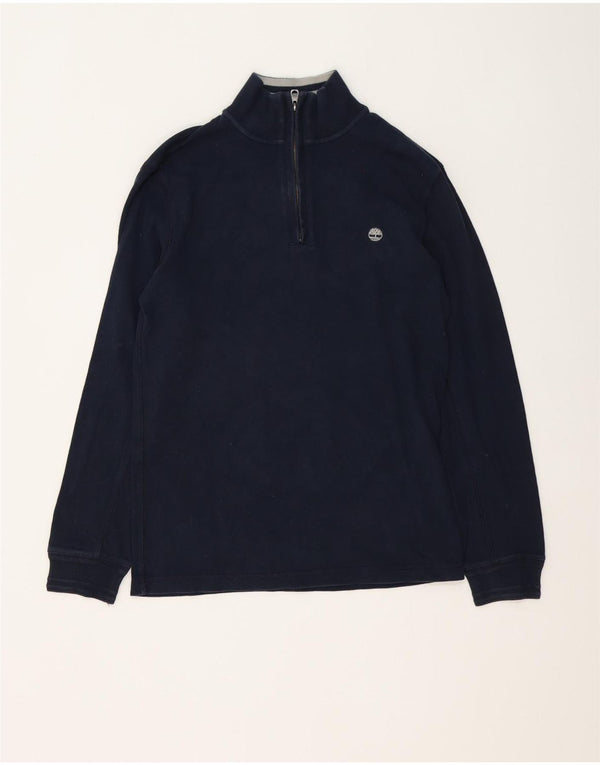 Timberland Sweat-shirt à col zippé pour homme Petit coton bleu marine
