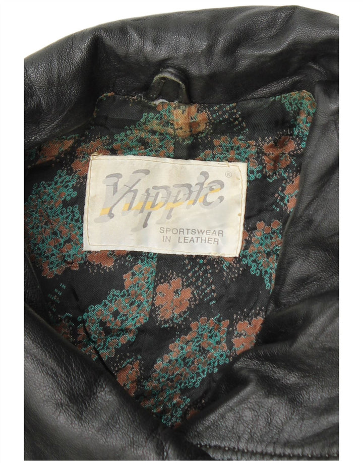 YUPPIE Veste en cuir surdimensionnée pour femme UK 18 XL Noir Floral