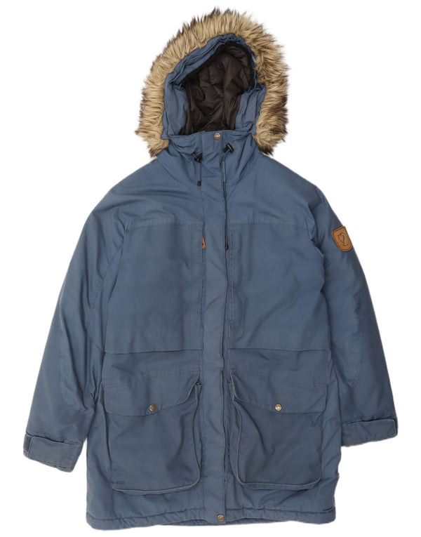 Fjall Raven Veste Parka à capuche pour femme UK 16 Large Bleu Polyamide