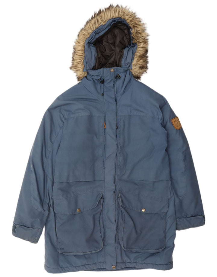 Fjall Raven Veste Parka à capuche pour femme UK 16 Large Bleu Polyamide