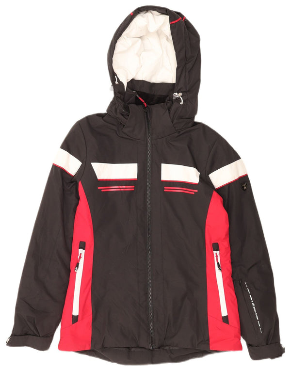 AST Veste de Pluie à Capuche Graphique pour Homme UK 34 XS Noir Polyester Colorblock