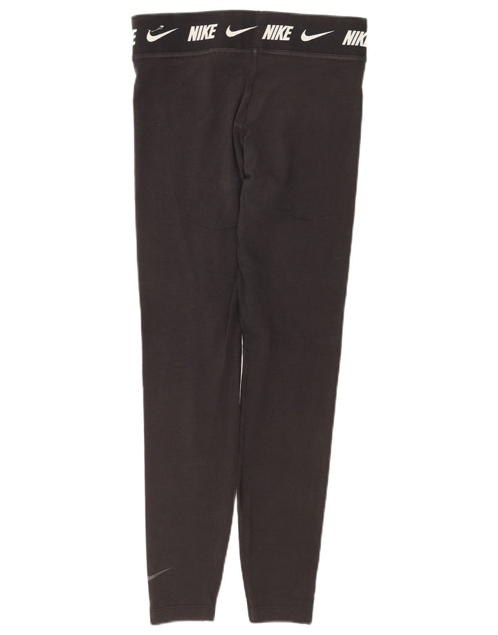 NIKE Legging graphique coupe ajustée pour femme UK 12 coton noir moyen