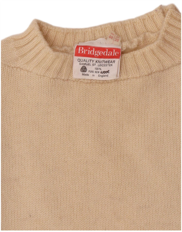 Bridgedale Pull à col rond pour homme EU 38 Petite laine beige