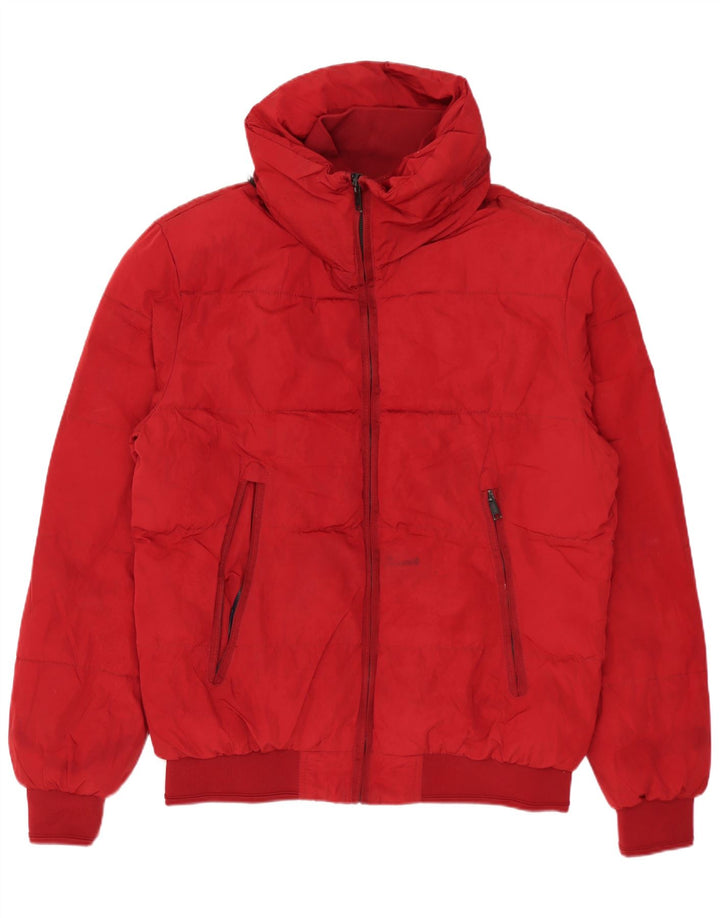 ZARA Veste matelassée homme UK 40 Large Rouge Polyester