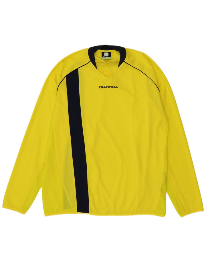 DIADORA Haut Homme Manches Longues Large Jaune Colorblock Polyester