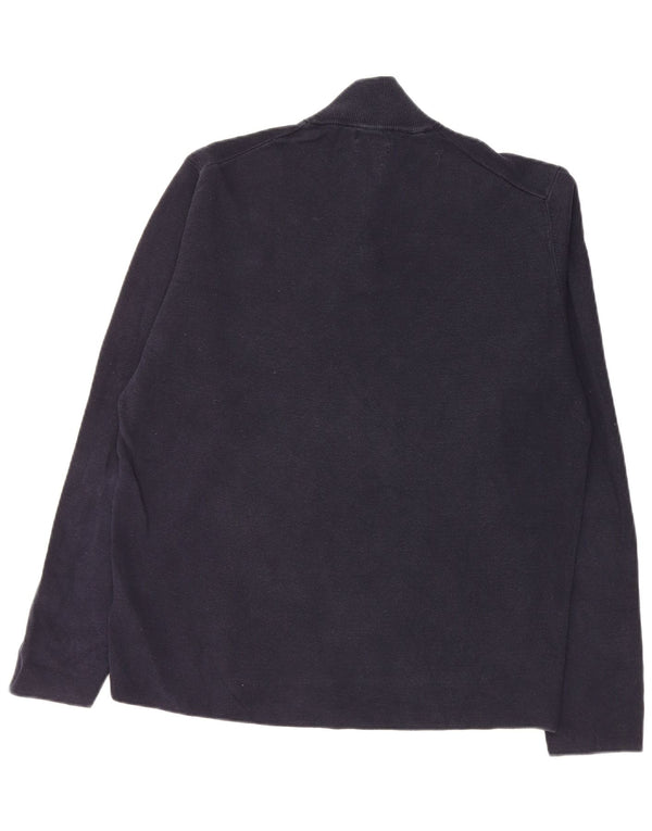 Massimo Dutti Pull col zippé pour homme XL Bleu marine Coton