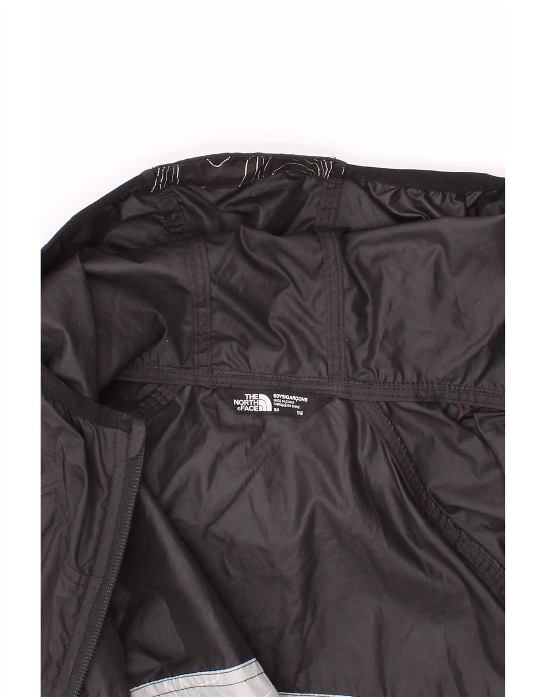 The North Face Veste de pluie à capuche graphique pour garçon 7-8 ans Petit Noir