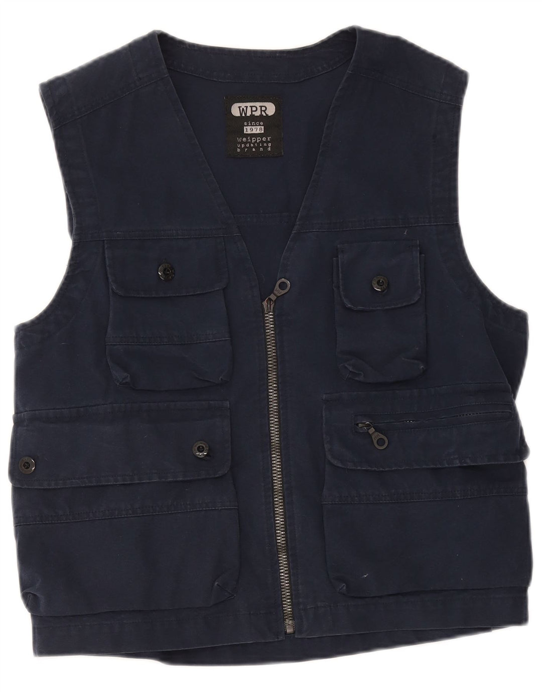 Weipper Gilet utilitaire pour homme UK 38 en coton bleu marine moyen