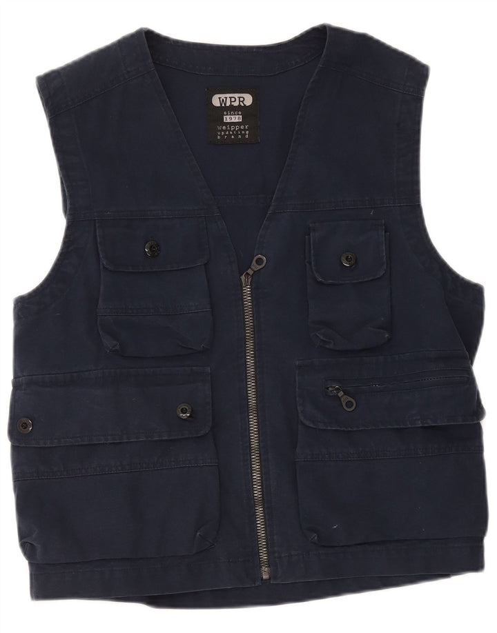 Weipper Gilet utilitaire pour homme UK 38 en coton bleu marine moyen